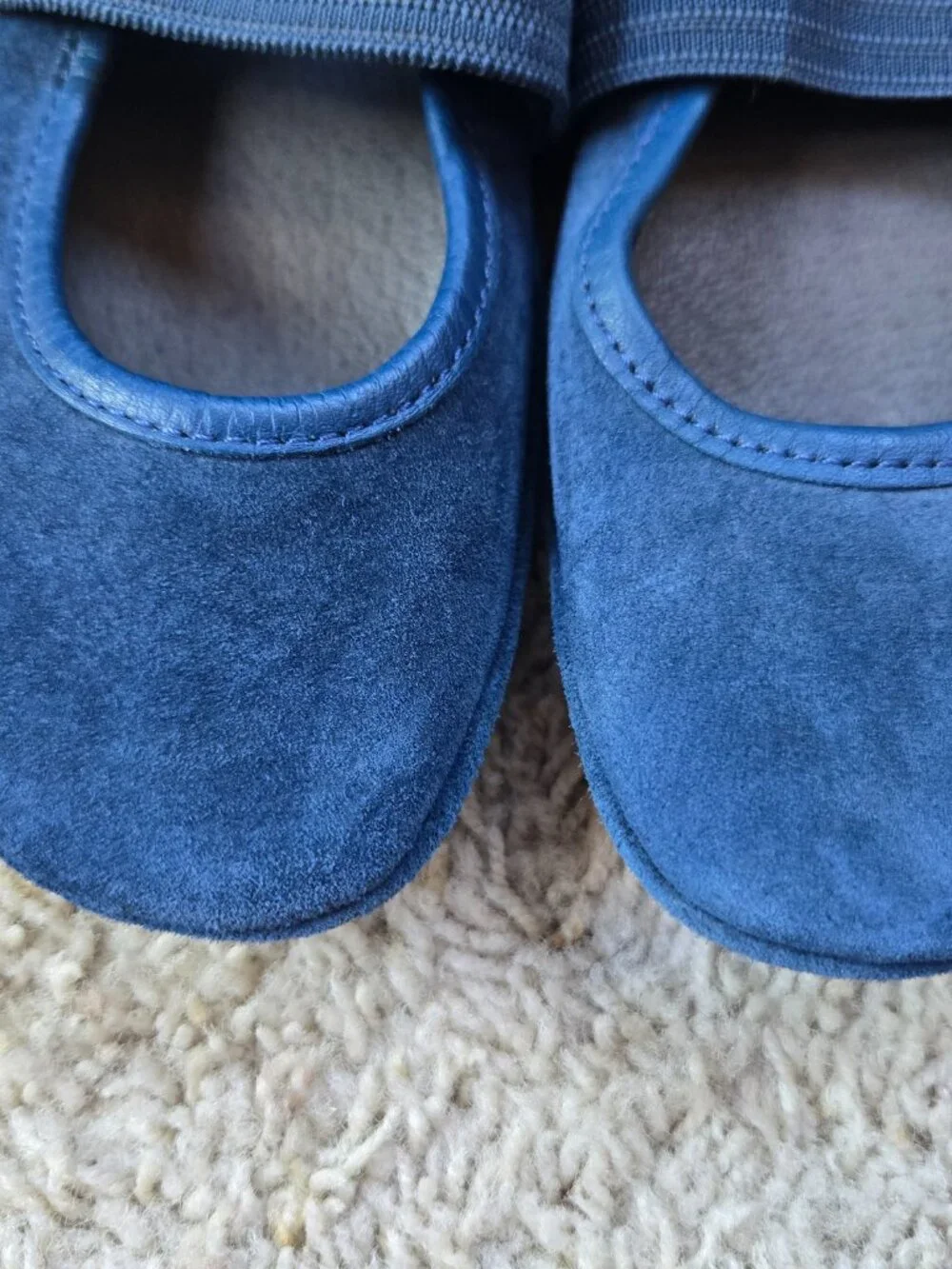 Camper Girls Nina Blue Suede Ballet Flats EU Size 36 Fits US Big Kids/Youth 4